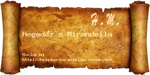 Hegedűs Mirandella névjegykártya