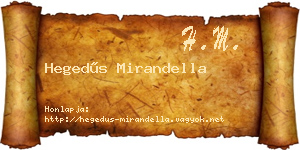 Hegedűs Mirandella névjegykártya