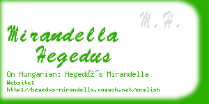 mirandella hegedus business card